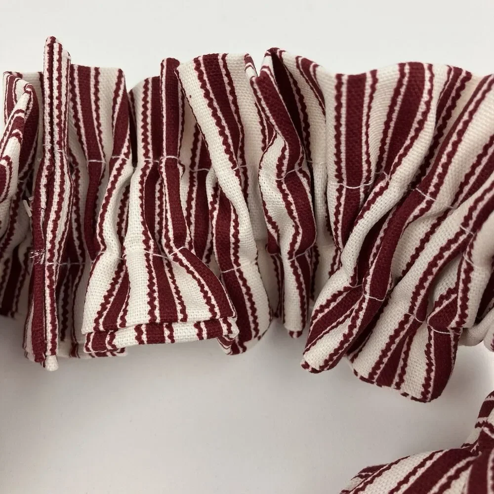 Longaberger Red Circular Ticking Basket Garter Liner | 8